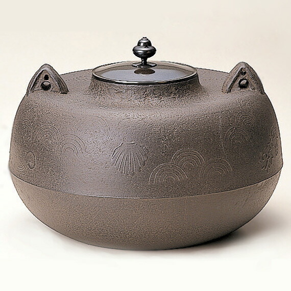 茶道具釜利休好阿弥陀堂釜本歌与次郎写菊池正道造共箱栞