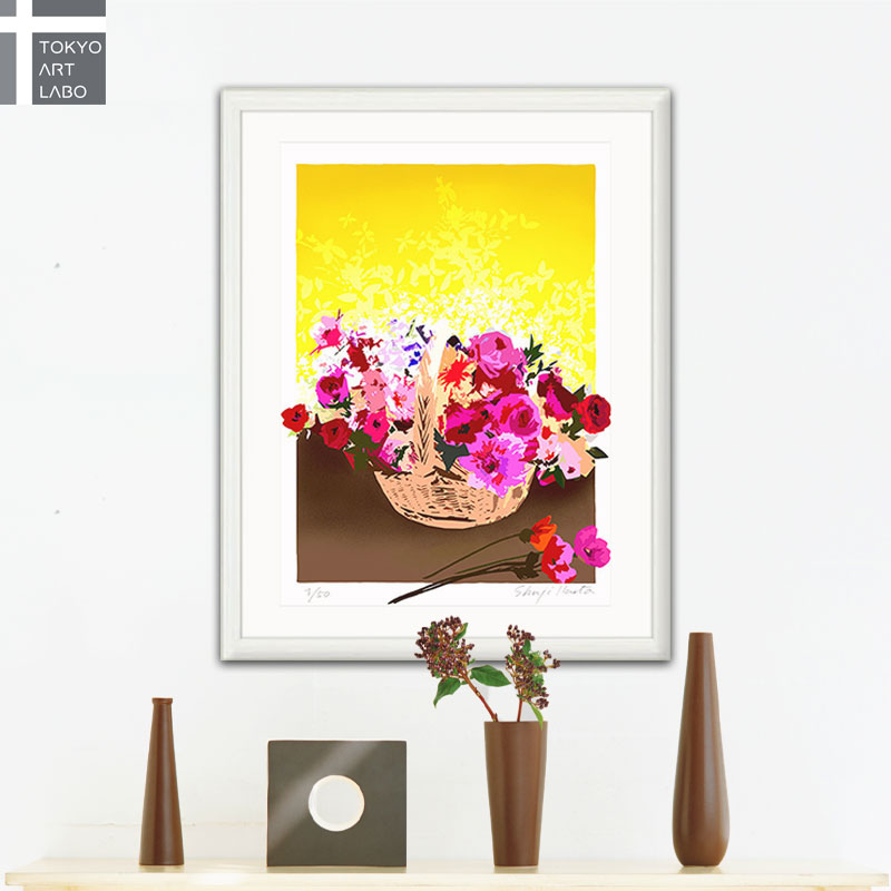 楽天市場】絵画 風水 インテリア 額入り Corbeille de fleurs「花籠