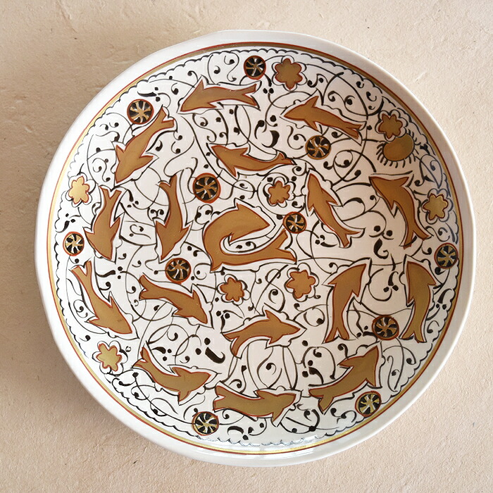 楽天市場】ペルシア紋様/白釉金彩魚及皿/幸兵衛窯 : つばきやCRAFTS