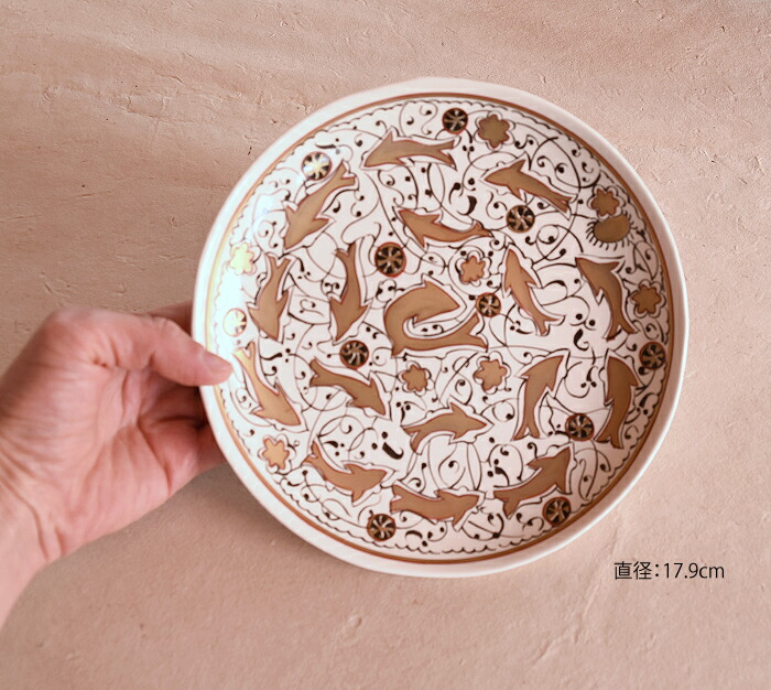 楽天市場】ペルシア紋様/白釉金彩魚及皿/幸兵衛窯 : つばきやCRAFTS