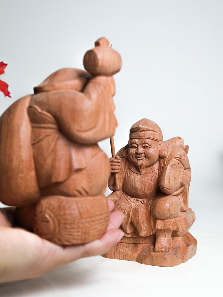 まーさん専用 『恵比寿』木彫一刀彫 高さ45cm 置物 商売繁盛 まーさん