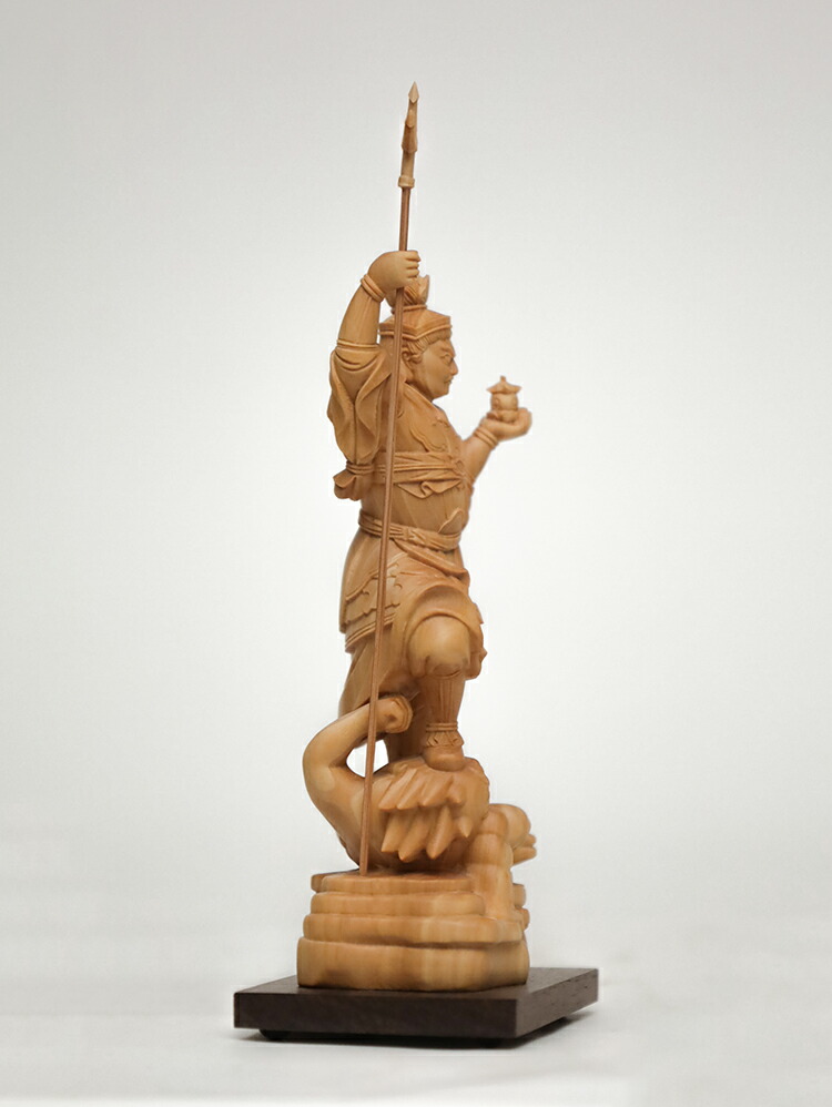 楽天市場】【総高15cm】毘沙門天 仏像 木彫り 『一刀彫 / 素材：柘植