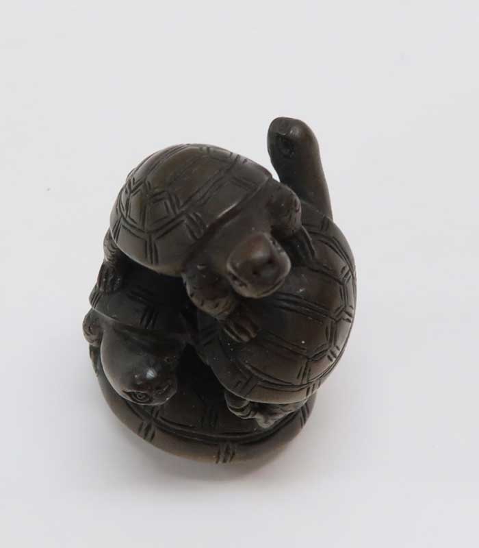 楽天市場】木彫り 根付 〜5匹の亀〜一刀彫 / 素材：柘植 : 津山銘木有馬店