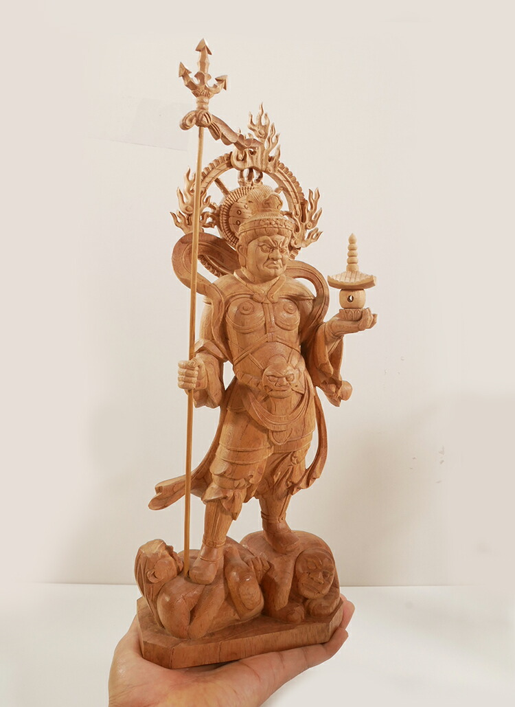 楽天市場】四天王 広目天 増長天 持国天 多門天 仏像 木彫り 一刀彫