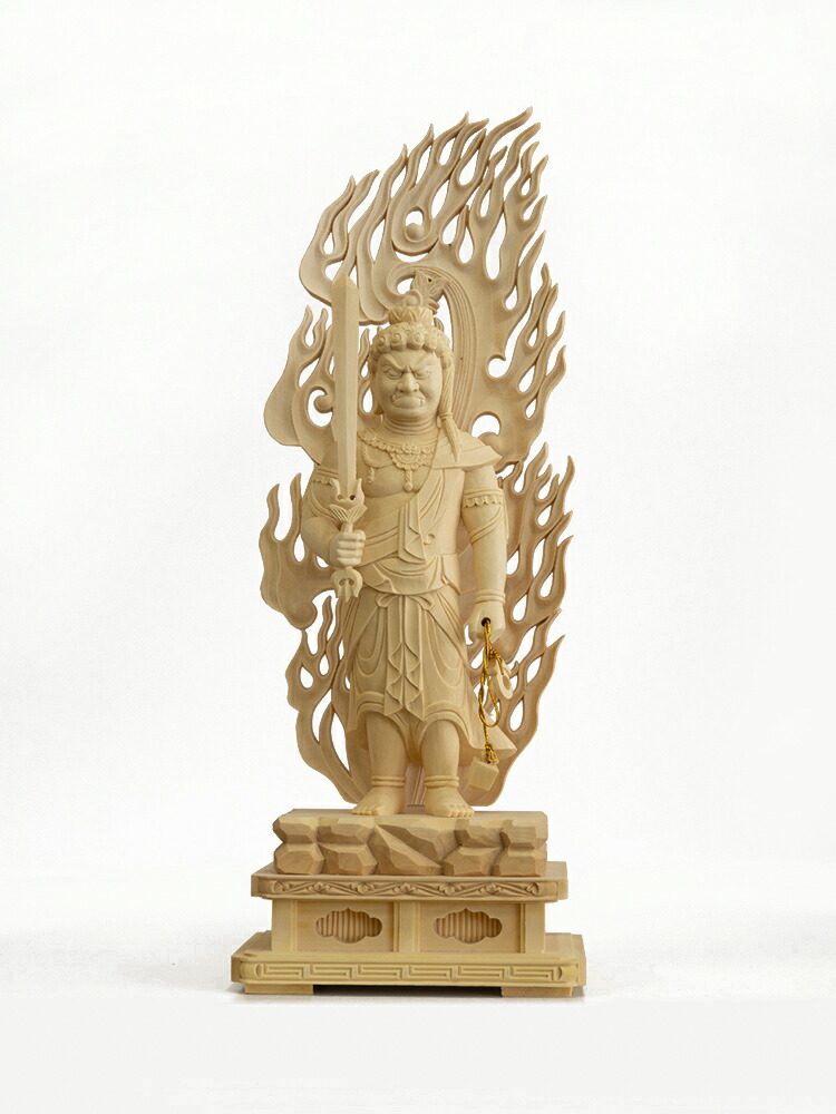 楽天市場】【総高31cm】不動明王 木彫 仏像 一刀彫 / 素材：柘植