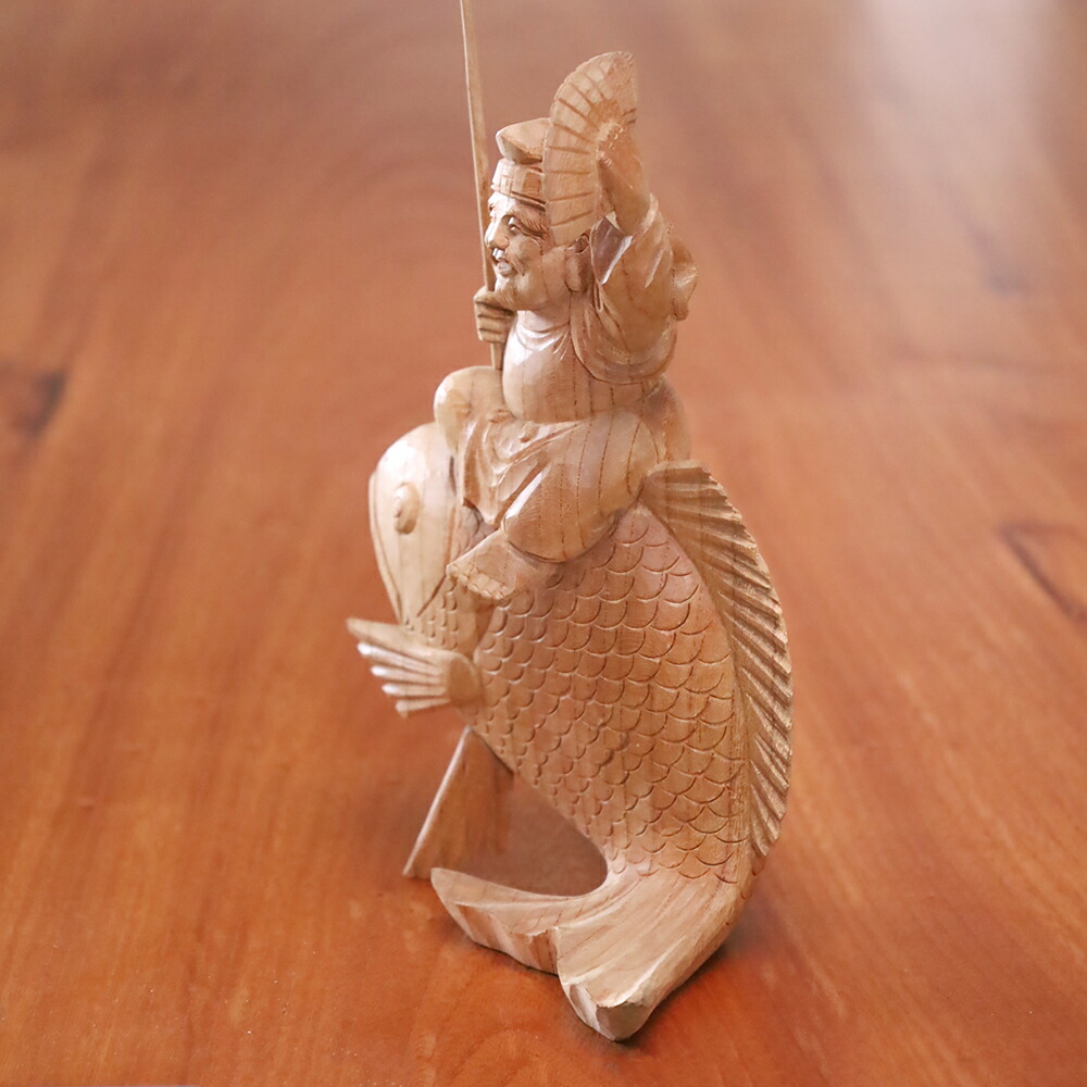 楽天市場】【総高27cm】恵比寿様 木彫り 福の神 縁起物仕様：無垢