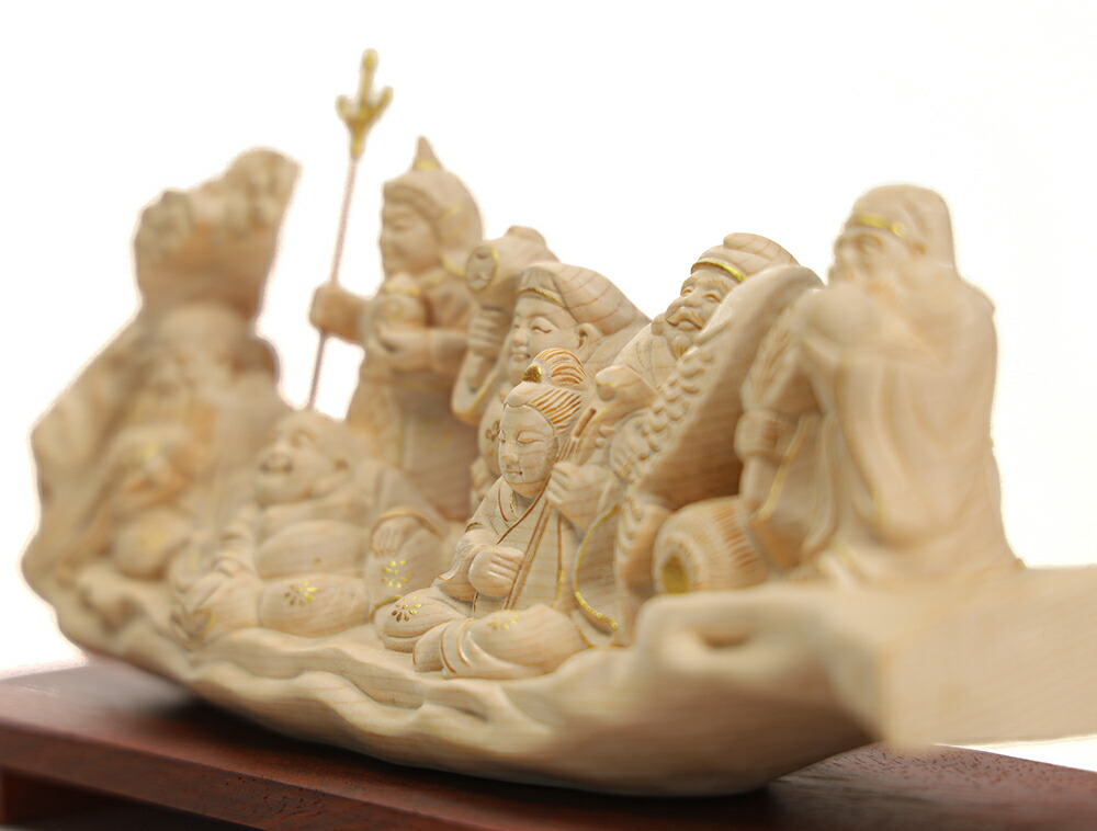 楽天市場】【横幅30cm】七福神 木彫リ 縁起物 福の神 置物一刀彫