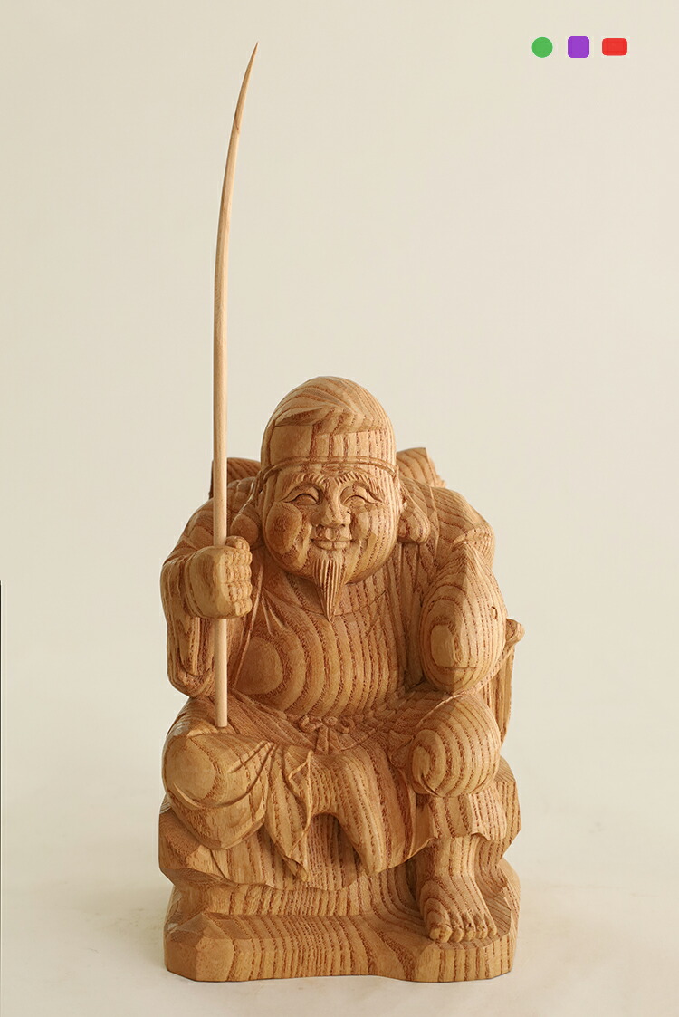 楽天市場】【総高29cm】〜木彫り 仏像 恵比寿様〜仕様：無垢 / 素材