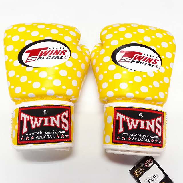 TWINS SPECIAL ボクシンググローブ 16oz イエロー TWINS ヘッドギアM