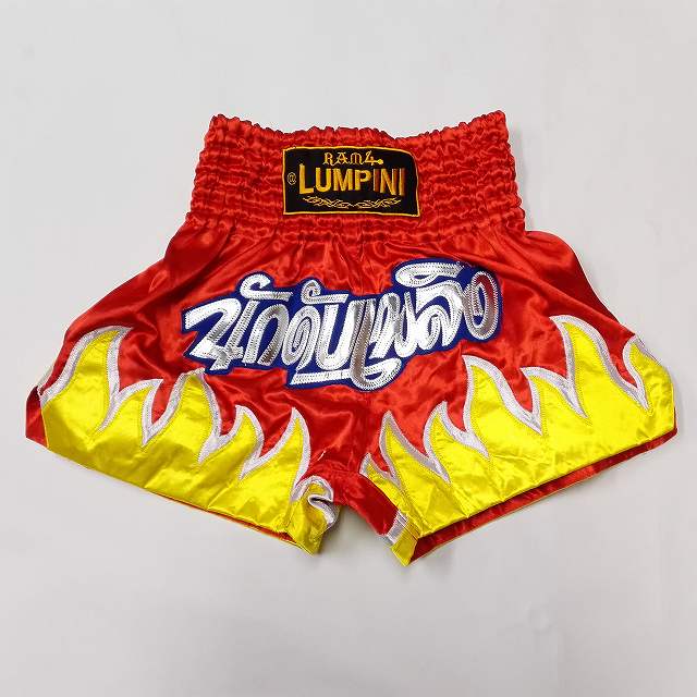 楽天市場】12 サテン ムエタイ ボクシング パンツ 赤炎 /キック