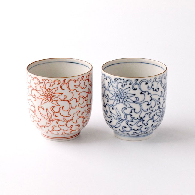 楽天市場】湯呑み 湯のみ ペア【2点セット】「 たち吉 京唐草 夫婦湯呑