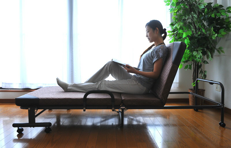 楽天市場】折りたたみベッド シングル 14段階リクライニング