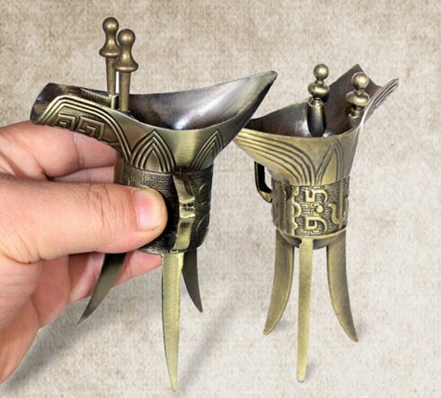 楽天市場】秦の始皇帝盃 さかずき 爵（倣い）（2点セット）中国雑貨