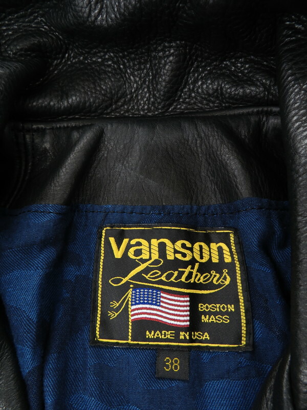 楽天市場】【VANSON】バンソン『レザーライダースジャケット size38