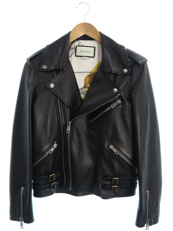 楽天市場】【GUCCI】グッチ『レザーライダースジャケット size40