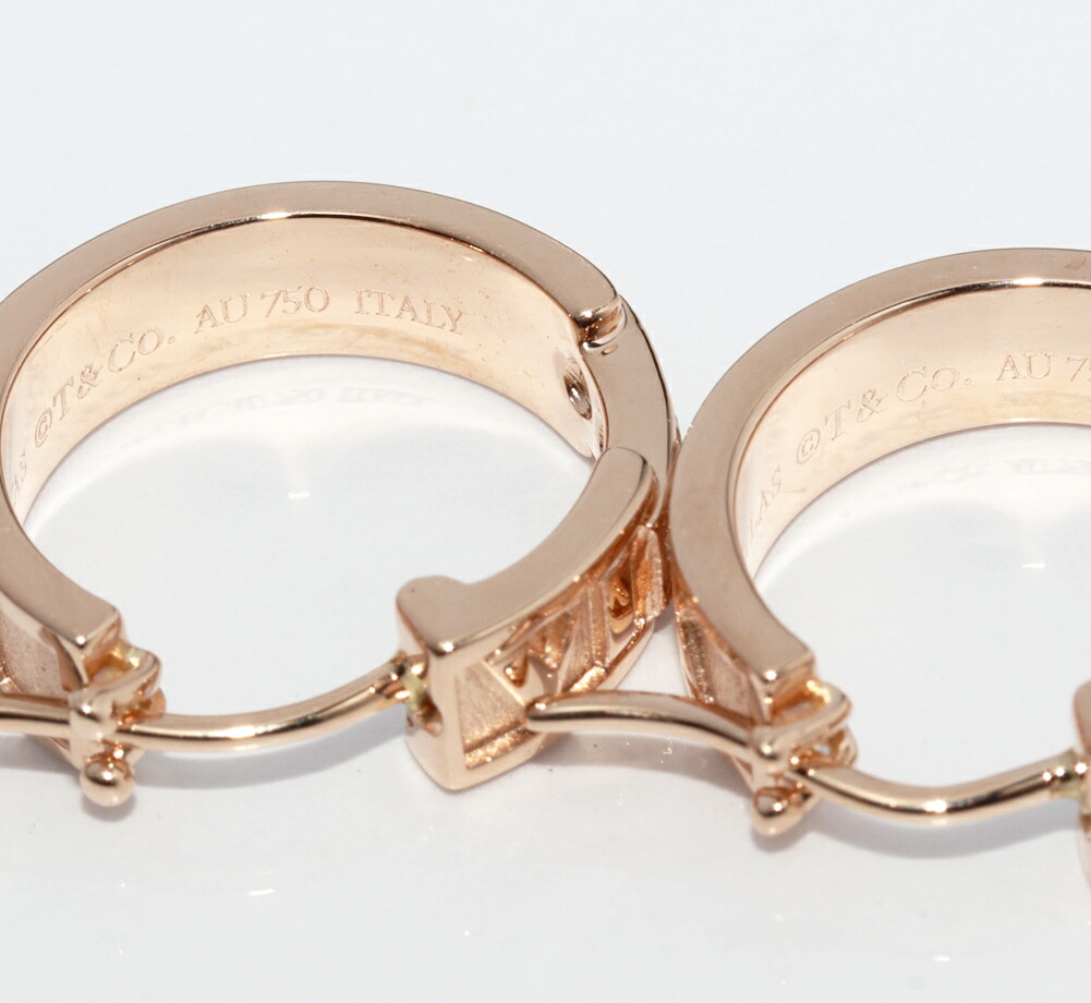 楽天市場】ティファニー ピアス K18PG ダイヤ6P アトラス フープピアス