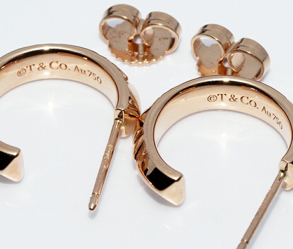 楽天市場】ティファニー ピアス K18PG アトラスx フープピアス