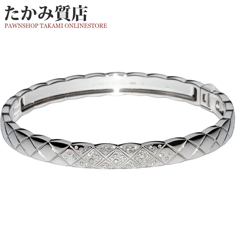 楽天市場】シャネル ブレスレット バングル K18WG ダイヤ81P(約0.25ct