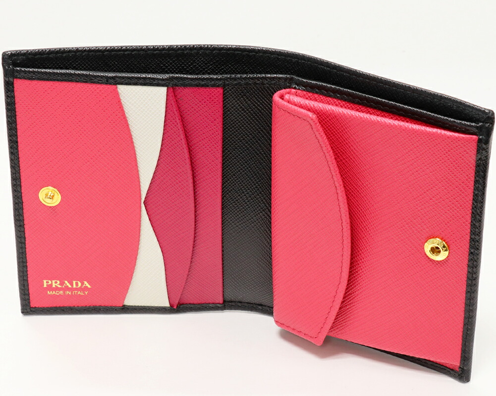 PRADA 二つ折り財布 ピンク(限定カラーIBISCO) プラダ 二つ折り財布