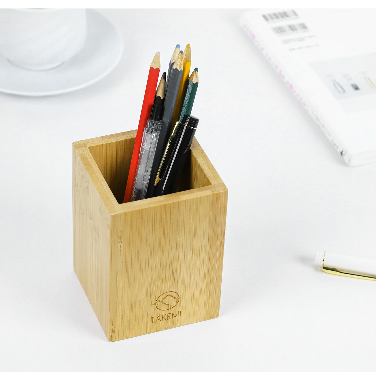 楽天市場】竹美TAKEMI カラトリースタンド 木製 ペン立て ペンスタンド