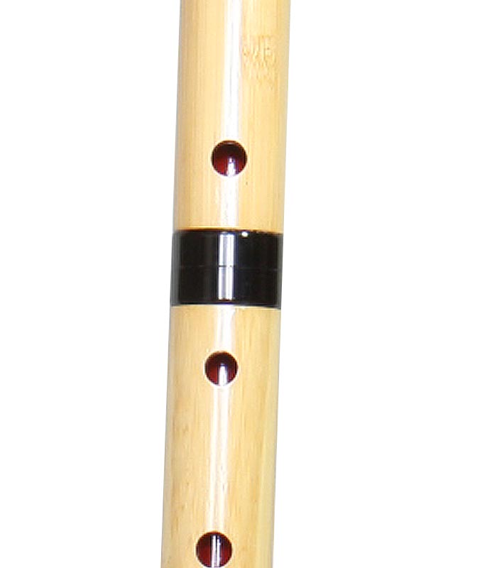 尺八 都山流 1尺8寸 5孔 D調 太管 根付 二分割 和楽器 竹 黒継ぎ輪 尺