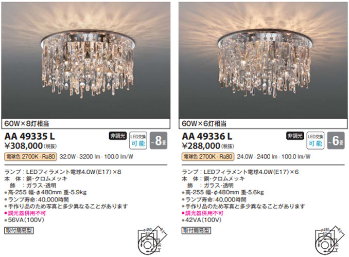 楽天市場】シャンデリア KOIZUMI 正規品 ガラス 透明 led 電球色