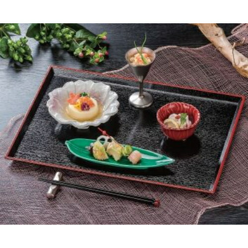 楽天市場】【10セット】清流長手木目盆黒天朱SL尺3 黒天朱 /業務用