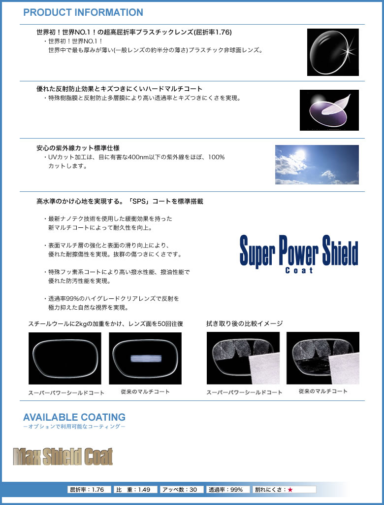 楽天市場】BELNA ZX GO TOKAI 東海光学 度付き レンズ ベルーナ 1.76