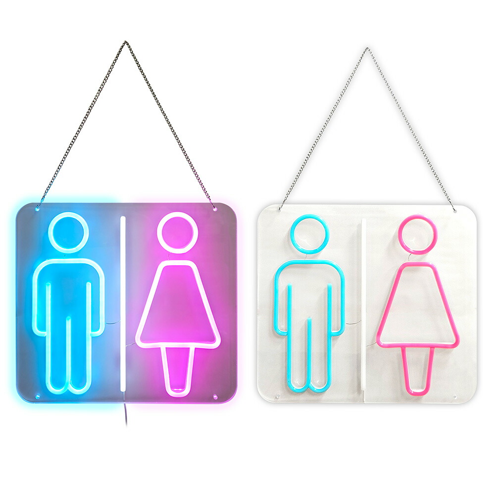 楽天市場】ネオンサイン LEDサインボード 壁掛け TOILET トイレ マーク