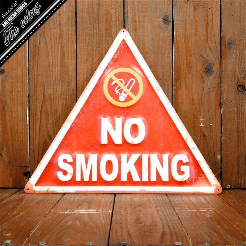 楽天市場】アメリカン雑貨 サインプレート ブリキ看板 三角 NO SMOKING