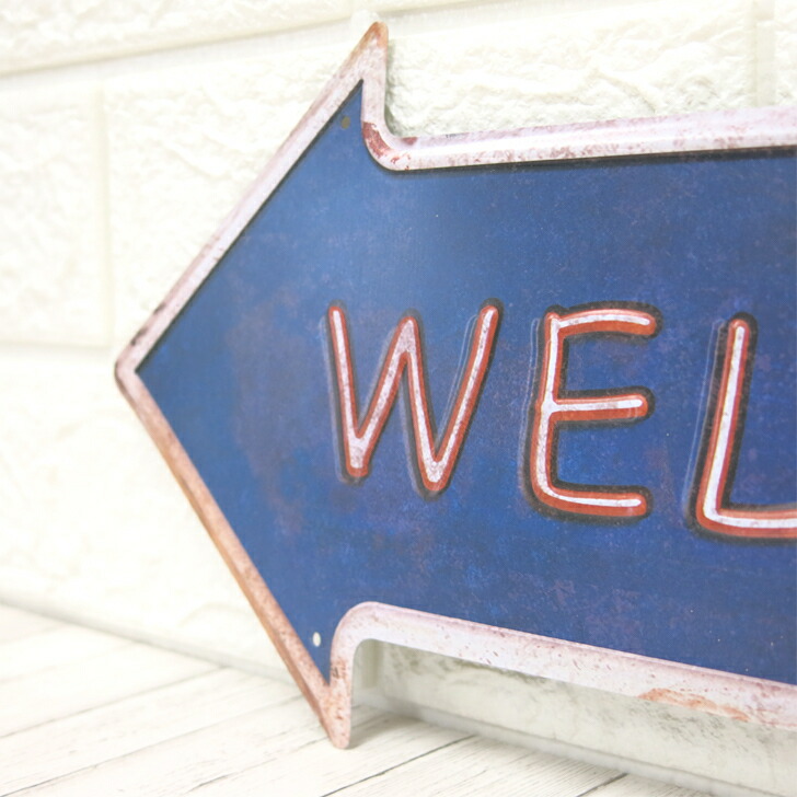 楽天市場】アメリカン雑貨 サインプレート ブリキ看板 矢印 welcome