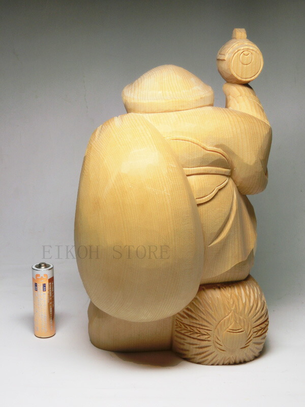 楽天市場】天然 桧木彫り 大黒天 像 (高さ約20cm)＜仏像・開運置物