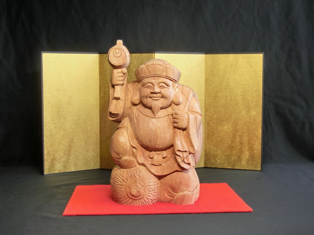 楽天市場】天然 欅木彫り （ケヤキ） 大黒天像 (高さ約20cm)＜仏像