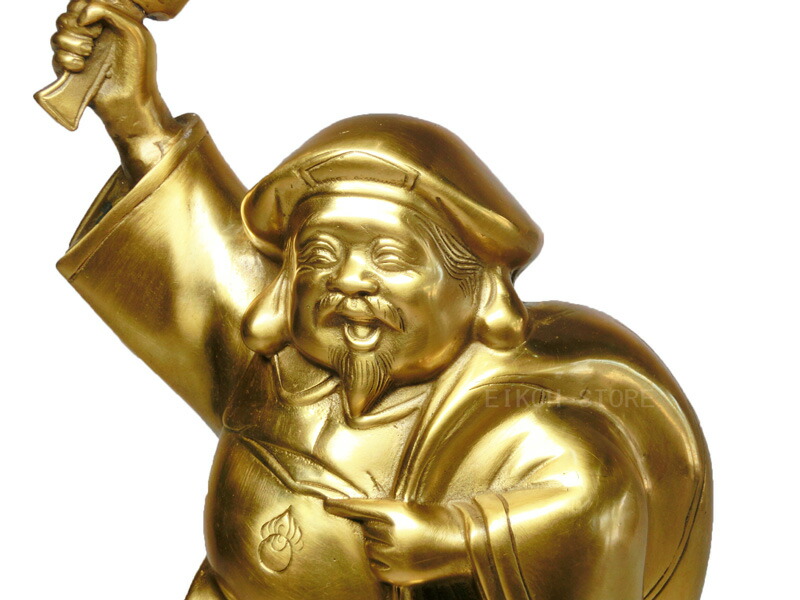 楽天市場】笑福 大黒天 像(高さ約30cm) 大 (金属製) ＜仏像・開運