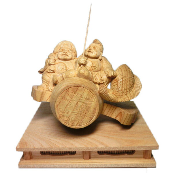 楽天市場】【現品限り＆送料無料♪】天然欅木彫り 笑福 恵比寿 大黒天