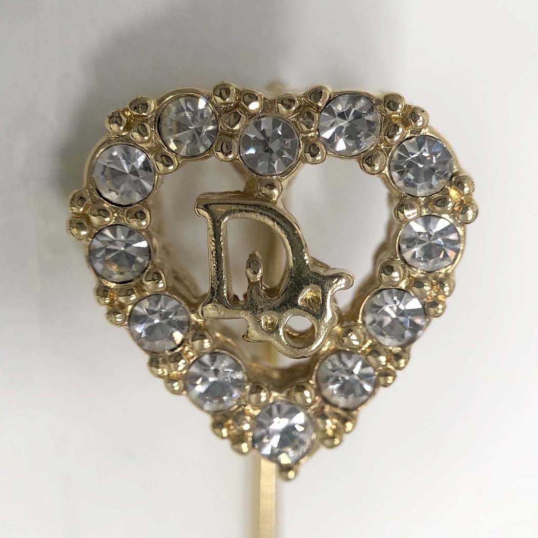 クリスチャンディオール ピンブローチ ラインストーン Diorロゴ