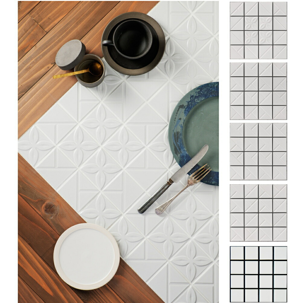 楽天市場】モザイク タイル 75角 72x72ミリ シート 販売 マジョリカ