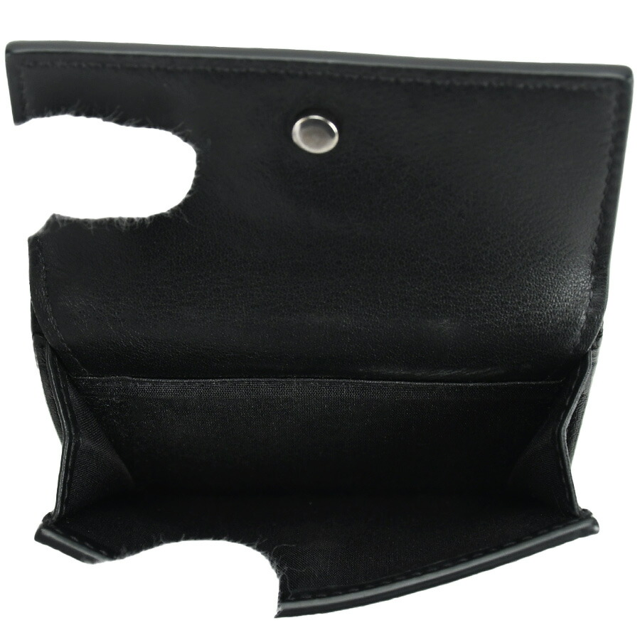 ディオール 三つ折り財布 CDアイコン レザー 黒 ブラック ロゴ金具