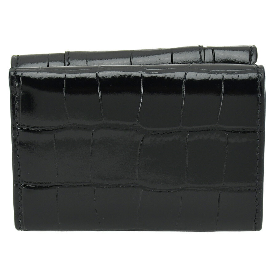 バレンシアガ 三つ折財布 アワーグラスミニウォレット Bロゴ クロコ