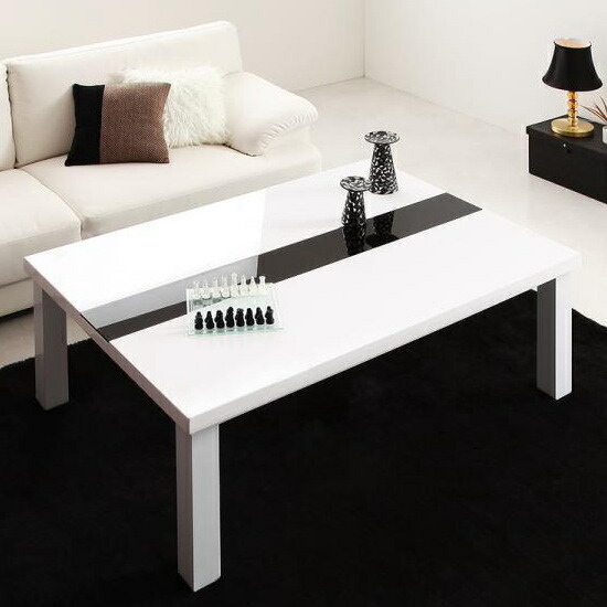 鏡面仕上げ アーバン モダン こたつ テーブル 正方形 75×75 机