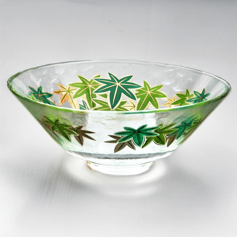 ガラス 抹茶碗 平茶碗 義山 夏のビーチ 超耐熱ガラス製 水出宋絢作