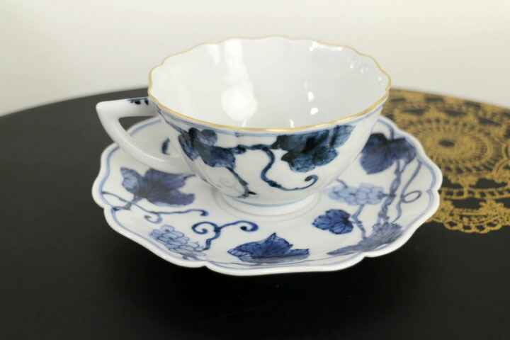 楽天市場】九谷焼 カップ＆ソーサー ぶどう文/山本長左（宮内庁御用窯