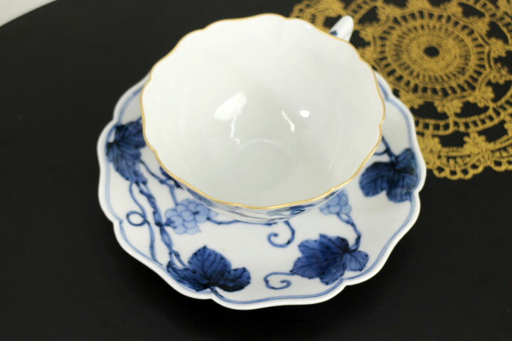 楽天市場】九谷焼 カップ＆ソーサー ぶどう文/山本長左（宮内庁御用窯