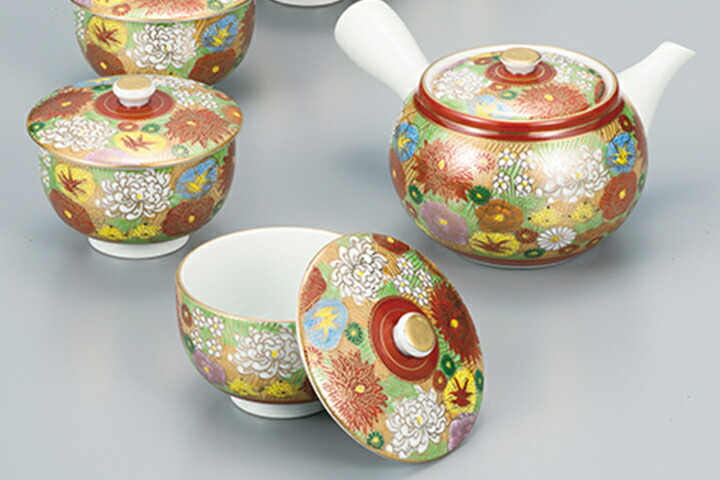 九谷焼 九谷章山 菓子鉢 御鉢 金彩 色絵 花詰紋 飾り鉢 盛鉢 菓子器