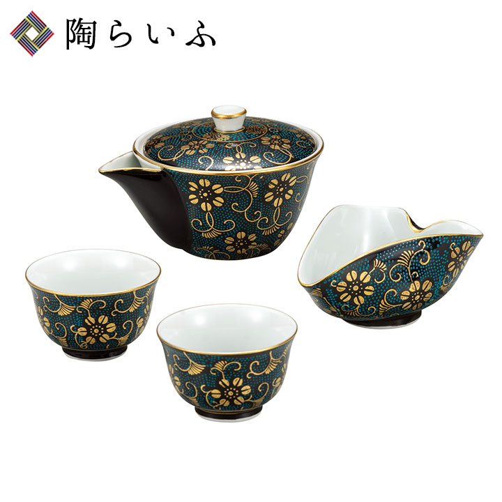 九谷 煎茶器揃 茶櫃 まとめて(A855) 九谷 煎茶器揃 茶櫃 まとめて(A855)