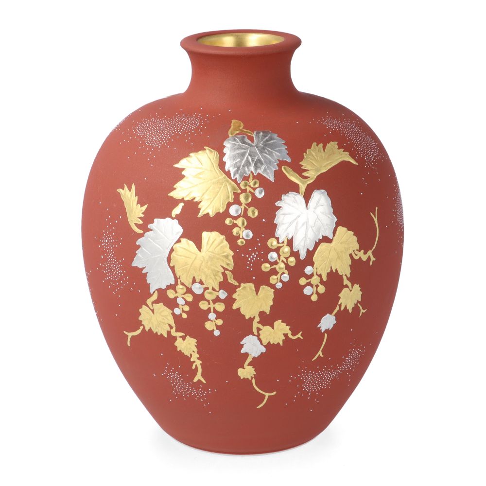 りか　九谷焼名工　九谷中田錦玉　百花繚乱 花詰文壷　花入　D　R8825H りか 九谷焼名工 九谷中田錦玉 百花繚乱 花詰文壷 花入 D R8825H りか