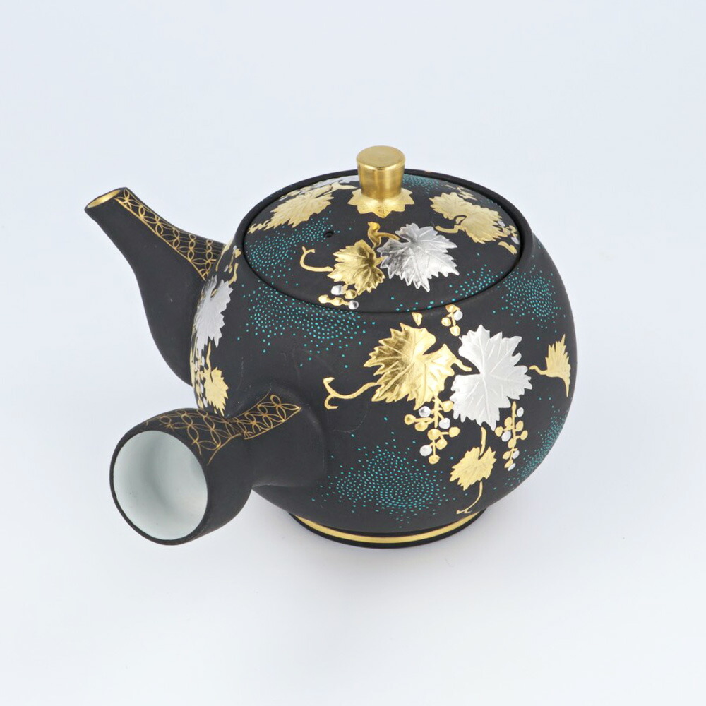 相上芳景本金金蘭手唐草文煎茶器茶具玉露用九谷焼