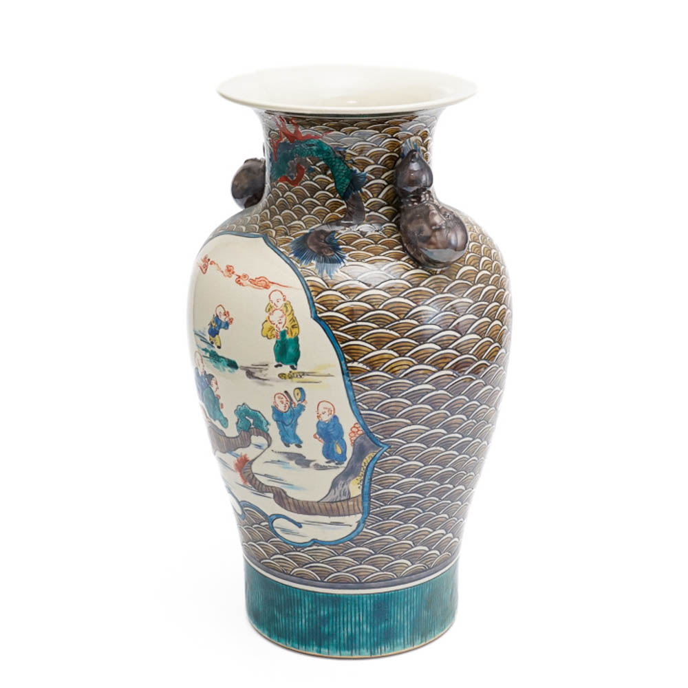 楽天市場】九谷焼 古九谷風五彩手龍壺＜花瓶 花器 人気 ギフト 贈り物