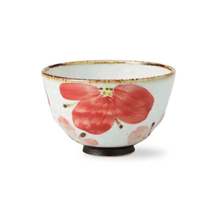 楽天市場】波佐見焼 花重ね 飯碗 (小・赤) 350ml ごはん茶碗 柄物 お