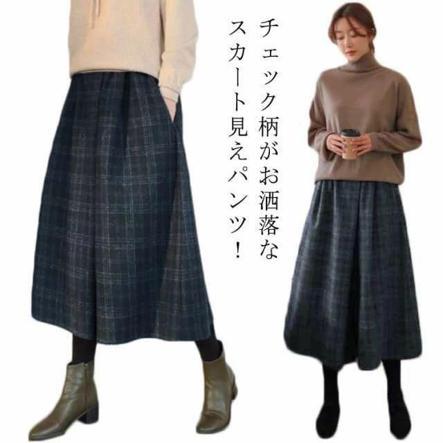 楽天市場】チェック柄ガウチョパンツの通販